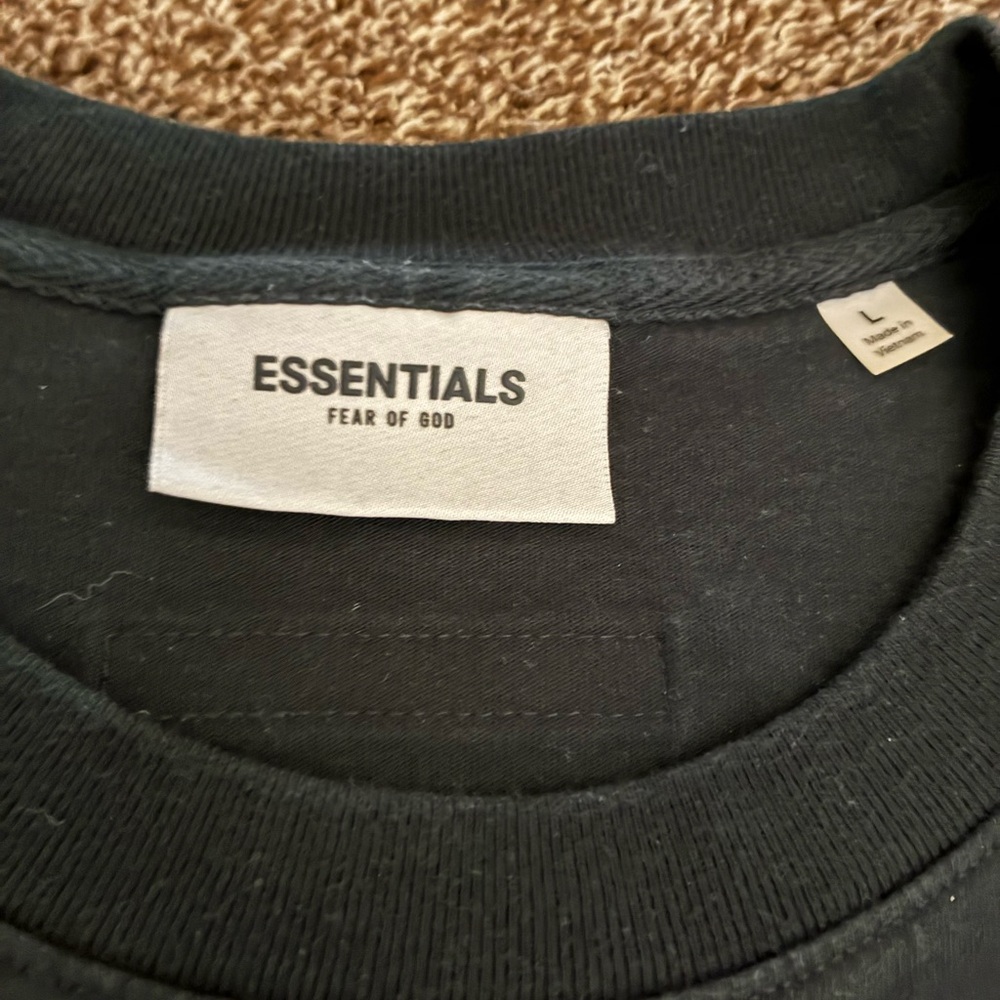 Fear of God Essentials Black Logo Short Sleeve Tee